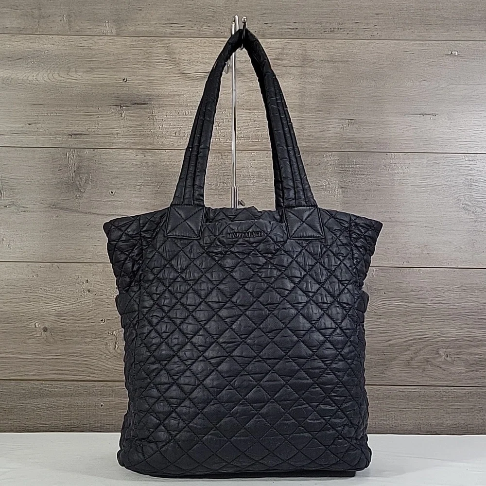 MZ Wallace Navy Blue Quilted Tote Bag